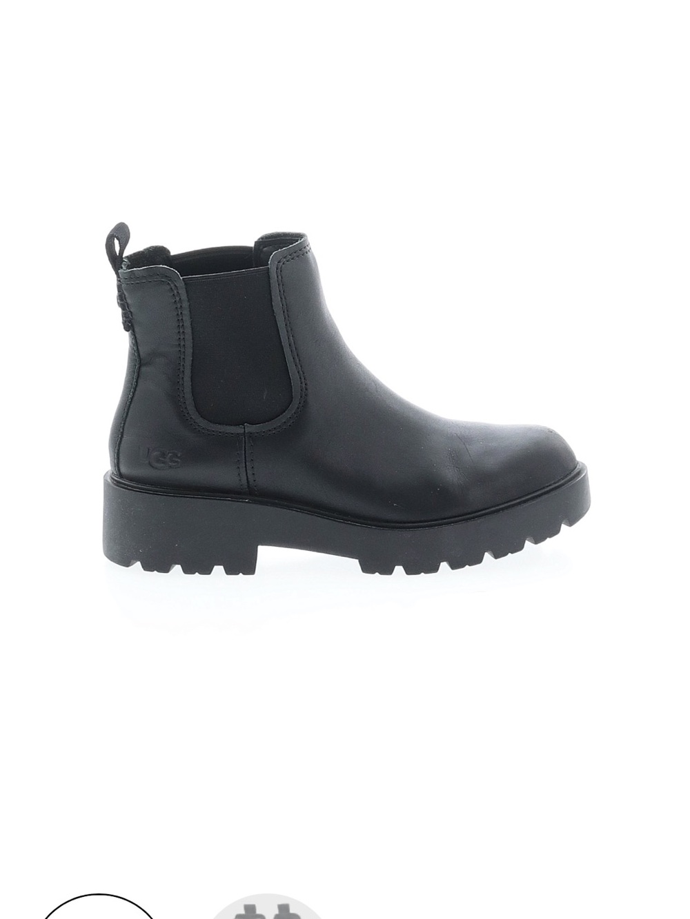 UGG Black Chelsea Lug Boot with Pull Tab